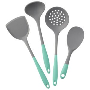 Set Ustensiles Silicone 4 Pieces | Outils de Cuisine Antidérapants