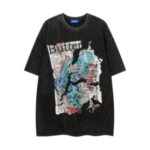 Men's Short Sleeve Letter Print Cotton Tee - Loose Fit Pullover
