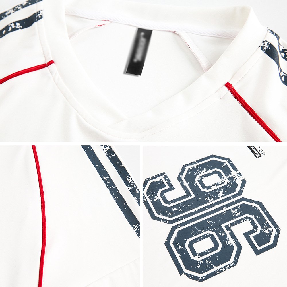 Casual Number Print Cotton Blend T-Shirt for Youth – White / Black